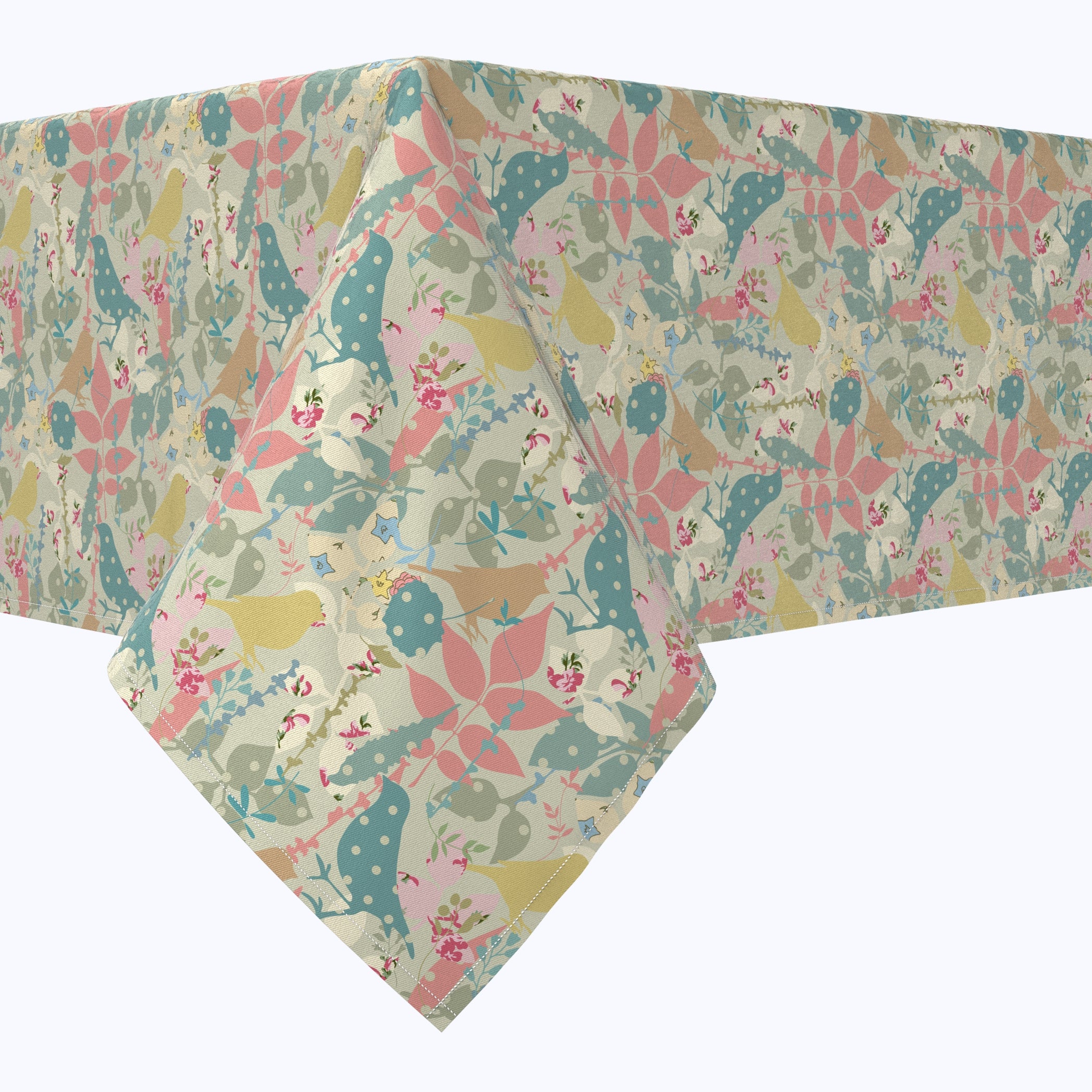 Decorative Birds & Flowers Cotton Table Runners - Elegant Rectangular Dining Table Decor for Weddings, Parties & Home Decor