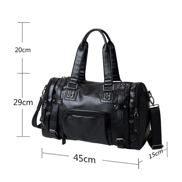 Premium Genuine Leather Duffle Bags for Men - Waterproof Travel Gym Weekender Bag - Perfect for Business Trips, Gym & Weekend Getaways