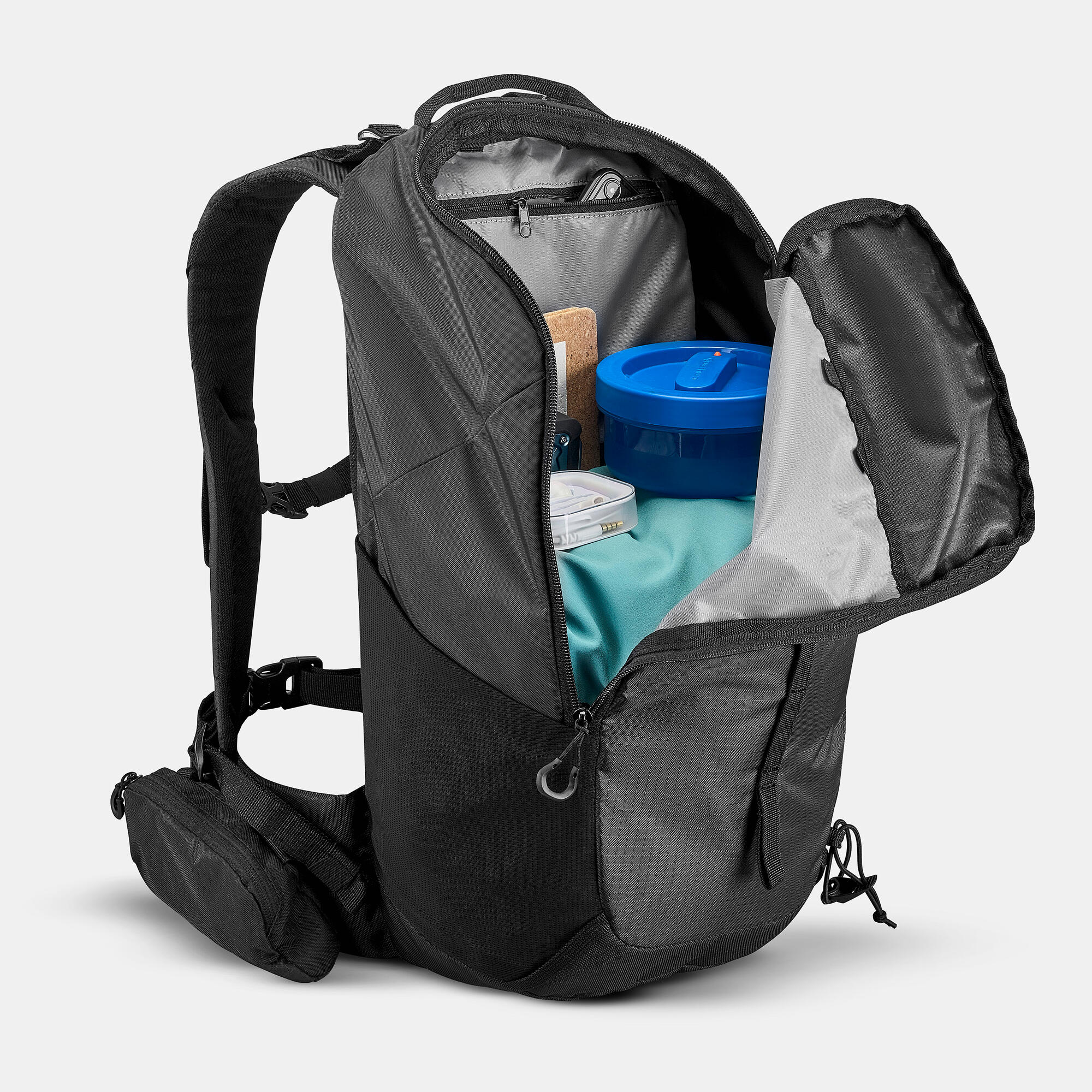 Quechua MH100 20L Lightweight Hiking Backpack for Men & Women - Water-Resistant Daypack for Outdoor Adventures, Camping & Travel