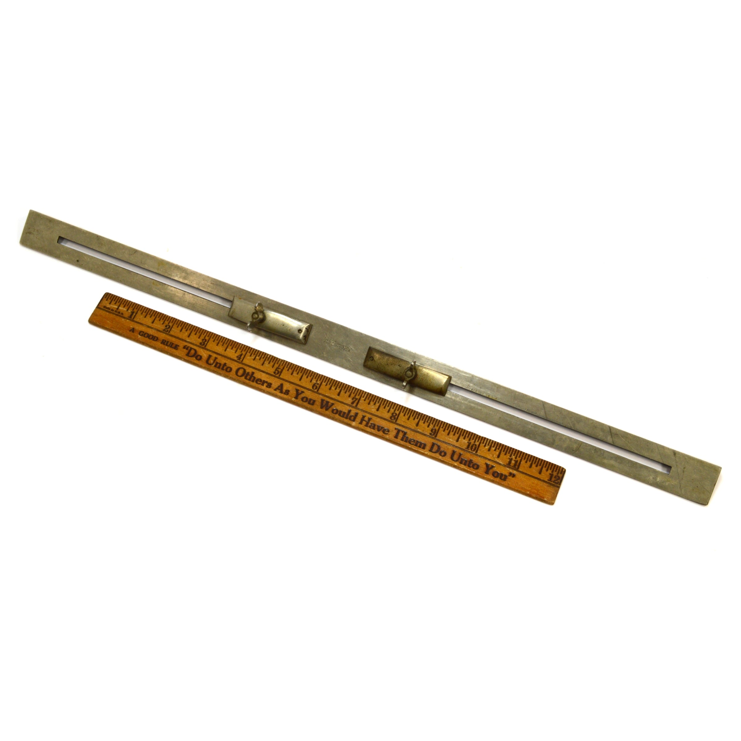 Vintage Starrett #110 Adjustable Stair Gauge - Rare 18 Gauge Nickel Plated Fence Tool for Woodworking & Staircase Construction