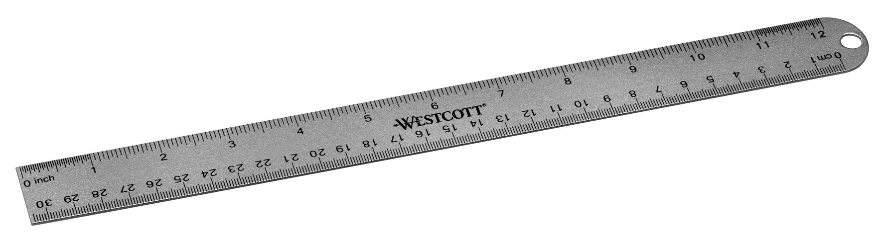 Westcott E-14176 12-Inch Aluminum Ruler with Metric & Imperial Scales - 30cm/12