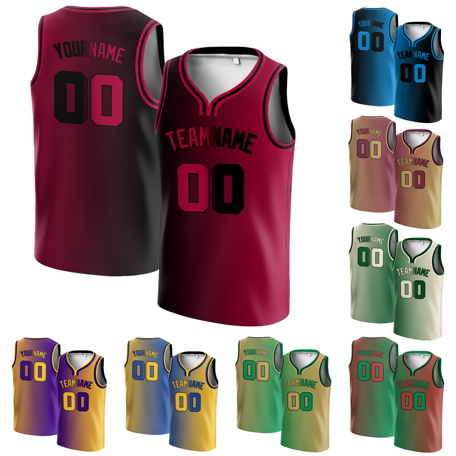 Custom Basketball Jerseys - Personalized Name & Number for Men/Women/Youth - Game & Team Wear