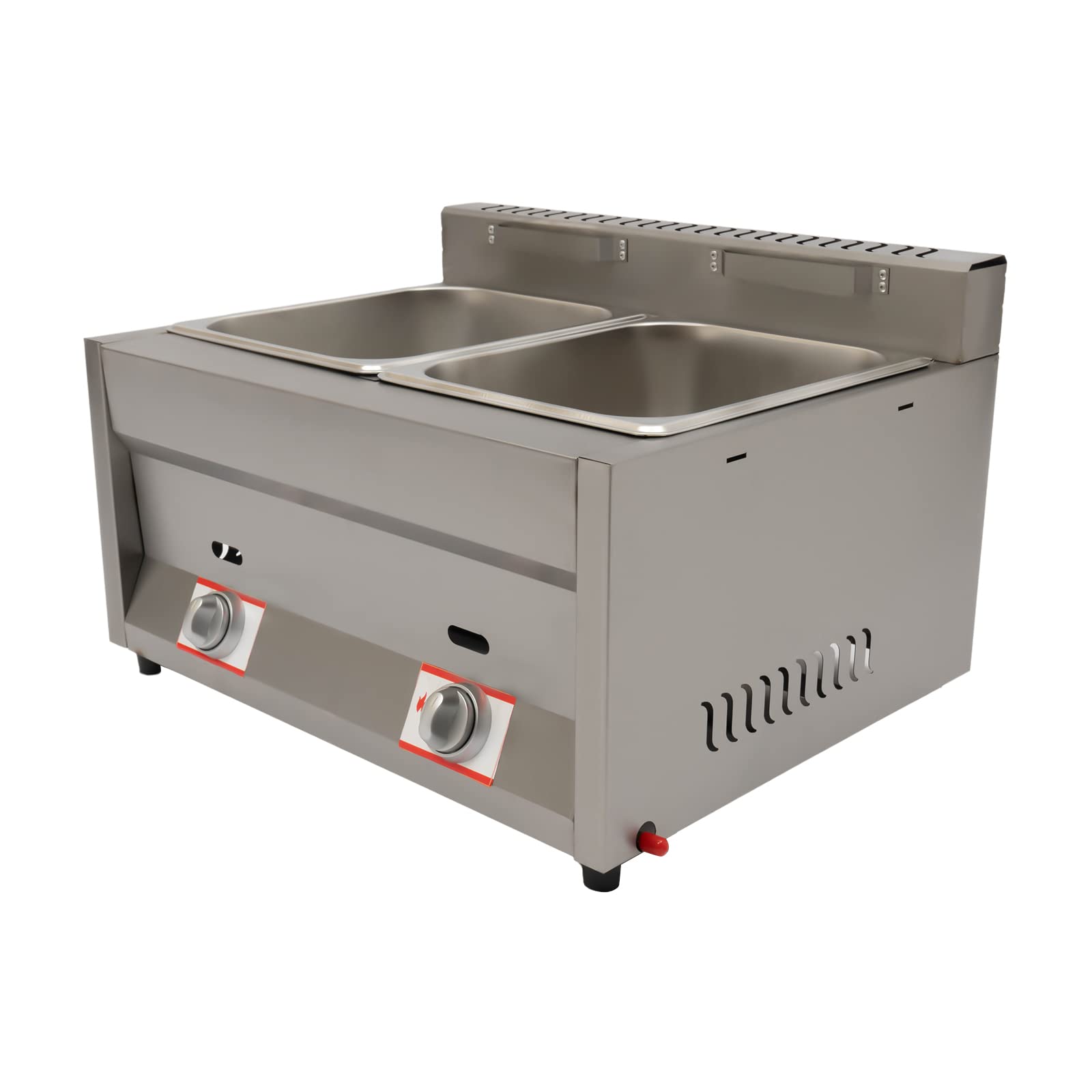 Commercial Propane & Natural Gas Deep Fryer - 2 Burner Stainless Steel Countertop LPG Fryer with 6L x 2 Tanks for French Fries, Chicken Wings - Perfect for Restaurants, Food Trucks & Home Kitchens (US Stock) - Outdoor Cooking, Catering Events & Backyard Parties