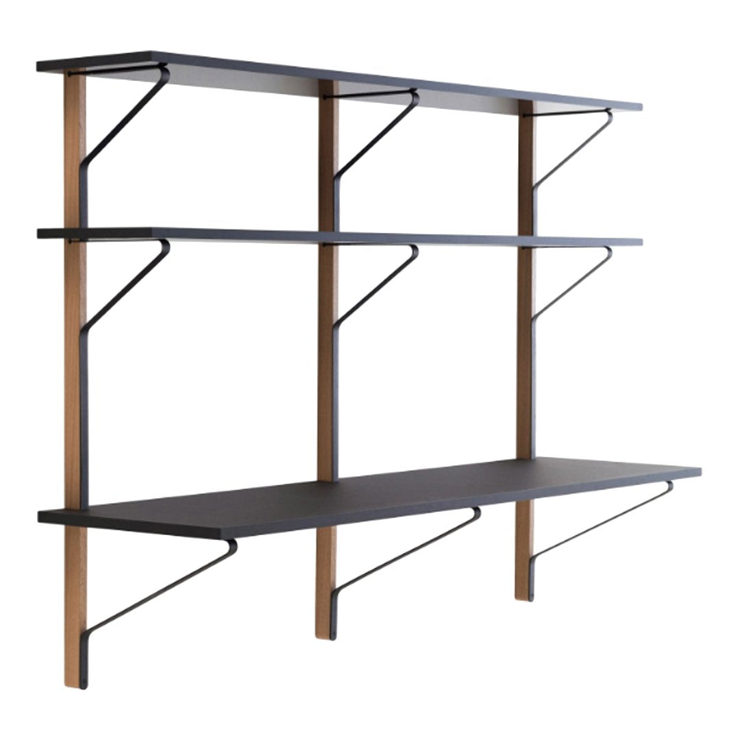 Kaaru Wall Shelf with Desk - Floating Wooden Shelves for Home Office, Bedroom & Living Room - Space Saving Storage Solution for Books, Decor & Essentials