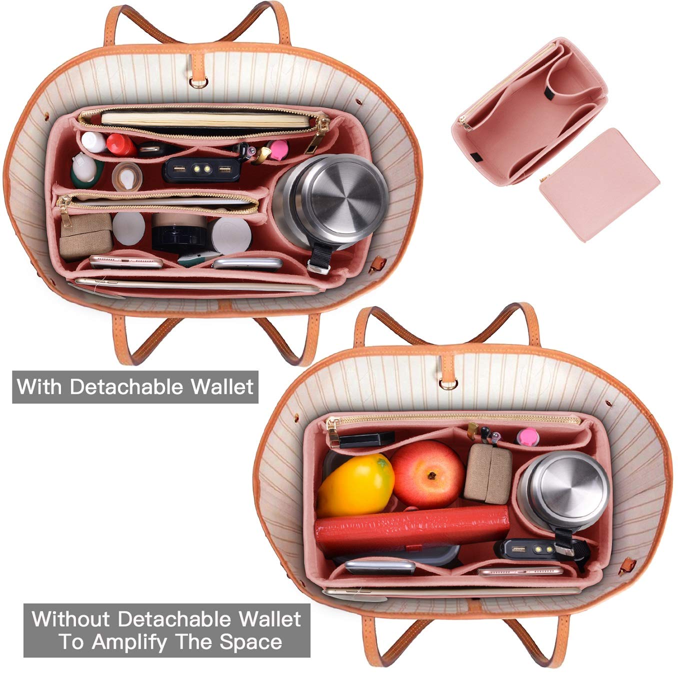 Felt Purse Organizer Insert for LV Speedy, Neverfull & Tote Bags - 5 Sizes Handbag Shaper & Storage Solution | Perfect for Travel, Work & Everyday Use