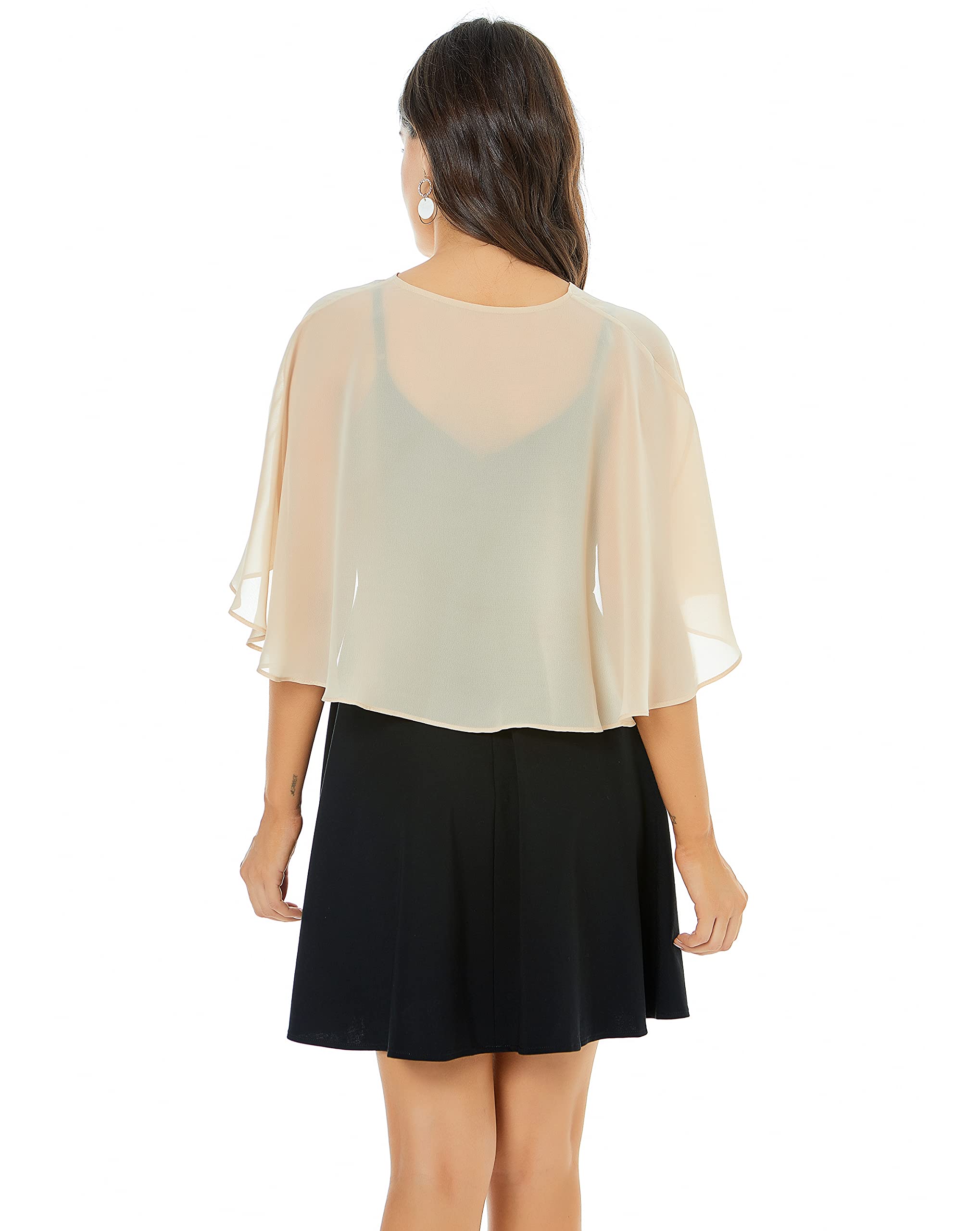 Elegant Women's Chiffon Shawls & Wraps for Wedding, Evening Dress & Bridesmaid - Lightweight Capelets & Scarves for Special Occasions, Parties & Formal Events