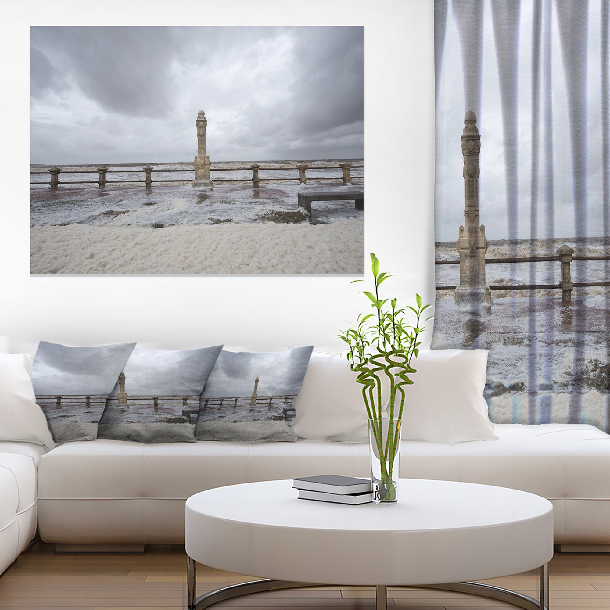 Uruguay Spring Storm Panoramic Bridge Canvas Art Print - Stunning Wall Decor for Living Room, Bedroom & Office