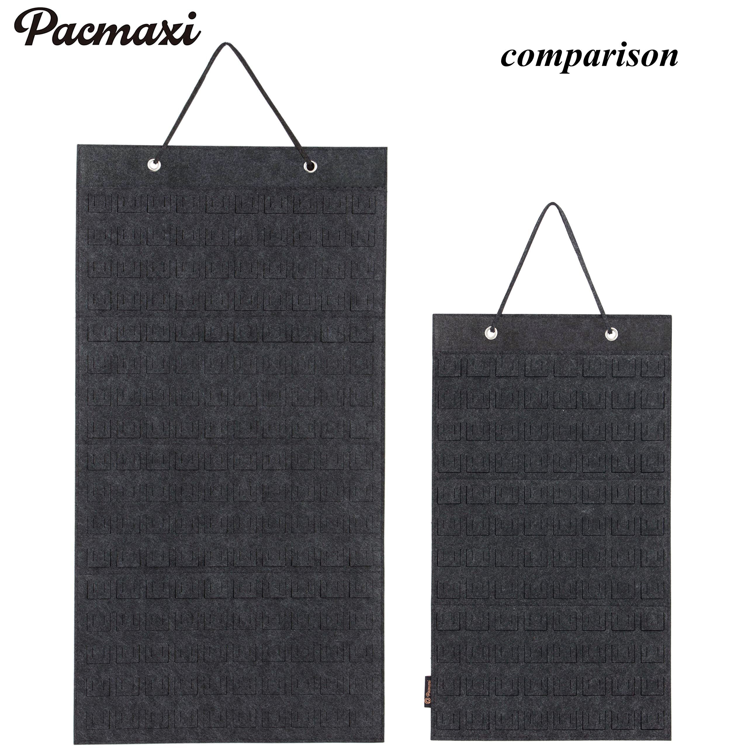 PACMAXI Hanging Brooch Pin Organizer - 170 Slot Jewelry Storage Case for Brooches, Pins & Badges | Compact Display Holder for Collectors & Organizers | Perfect for Home, Office & Travel (Black)