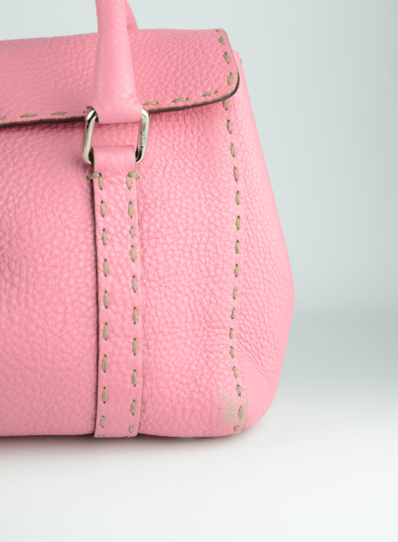 Fendi Selleria Leather Handbag in Pink - Luxury Women's Crossbody Bag for Work, Travel & Everyday Use