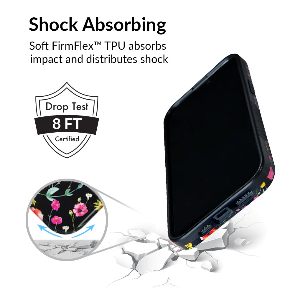 Black Wildflower iPhone Case - Durable Slim Protective Cover for iPhone [Model] - Perfect for Everyday Use, Travel & Outdoor Adventures