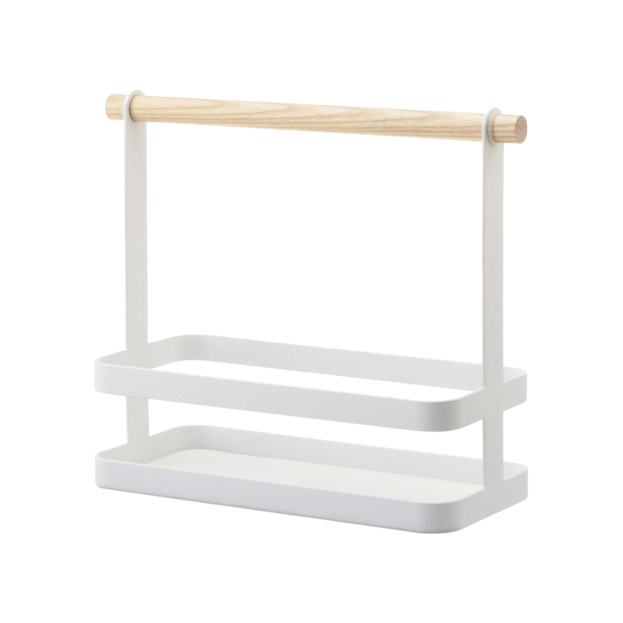 Stylish Tabletop Storage Caddy - Durable Steel & Wood Organizer for Office, Kitchen, or Bathroom Essentials | Perfect for Desk Accessories, Utensils & Toiletries