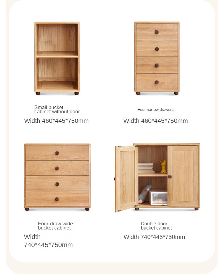 Solid Oak Wood Modern Nordic Kids Dresser - 5-Drawer Storage Cabinet for Nursery, Bedroom & Playroom Organization