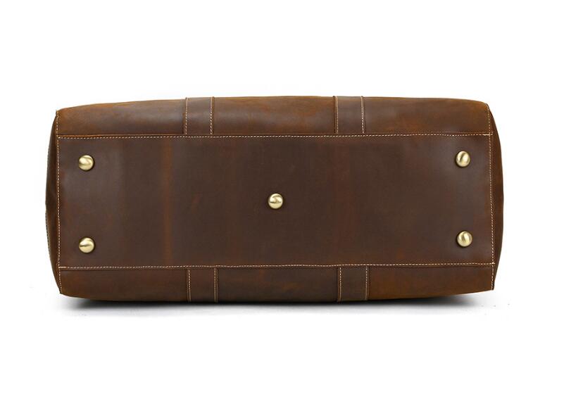 Premium Brown Leather Duffle Bag for Men - Travel & Gym Carry-On Luggage with Spacious Compartments | Perfect for Business Trips, Weekend Getaways & Workout Essentials