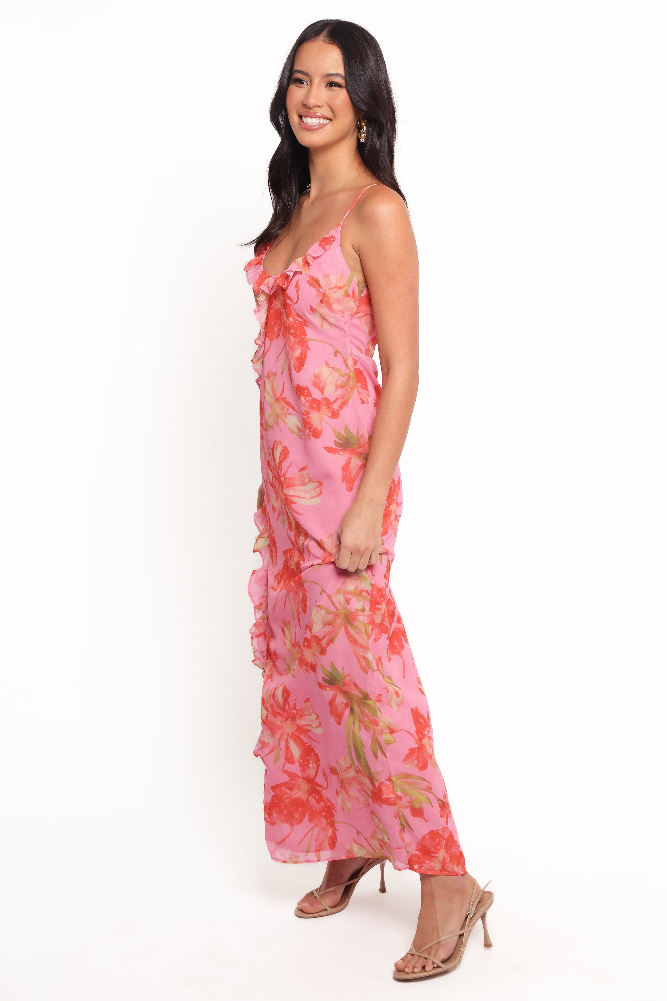 Charli Maxi Dress - Tropical Floral Print Summer Beach Dress for Women | Boho Chic Vacation Outfit, Poolside Coverup, Date Night Dress