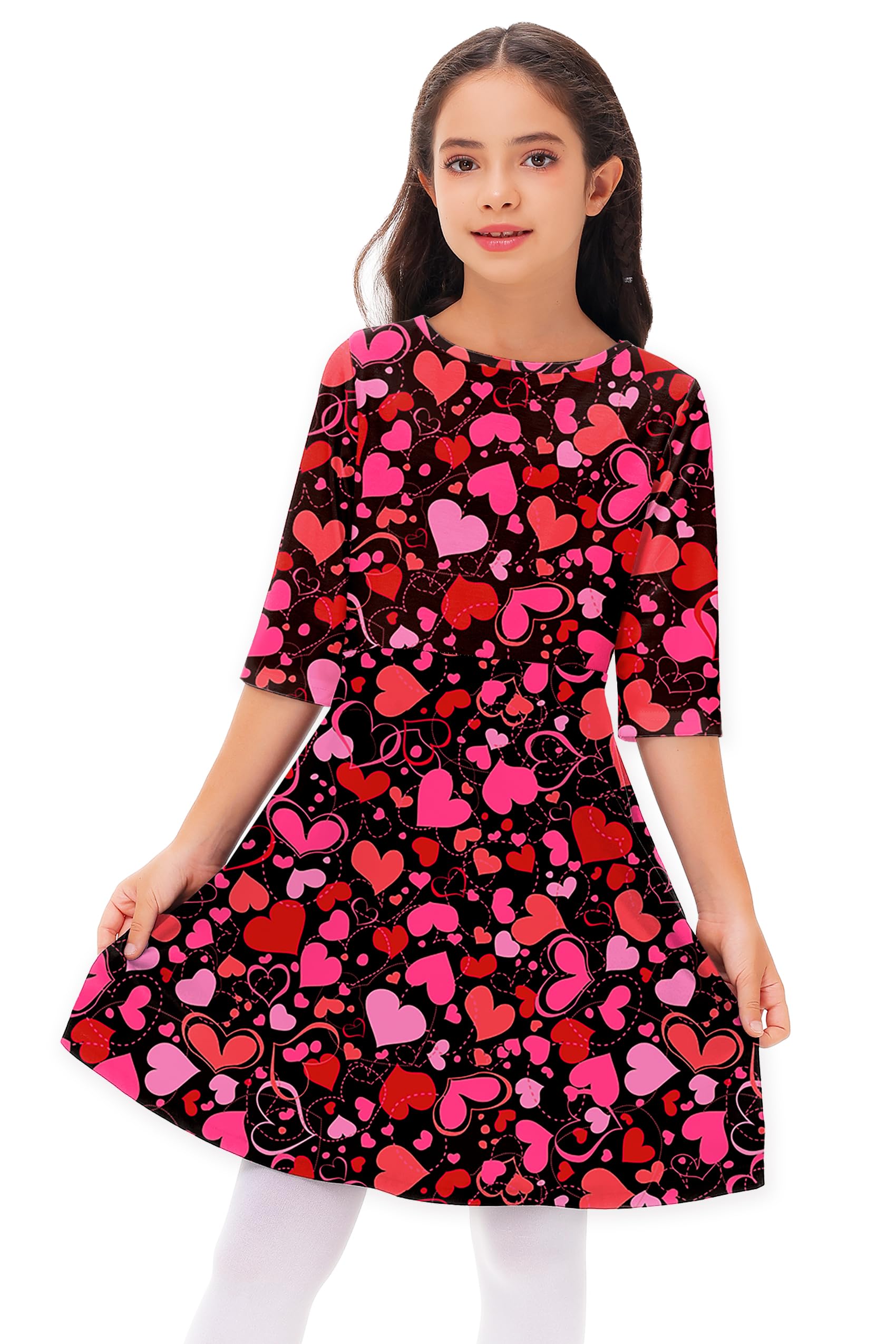 Remimi Girls St Patricks Day Print Dress - Irish Shamrock Twirly Party Dress for Kids 3-14 Years | Perfect for St Patricks Day Celebrations, School Events & Holiday Photos