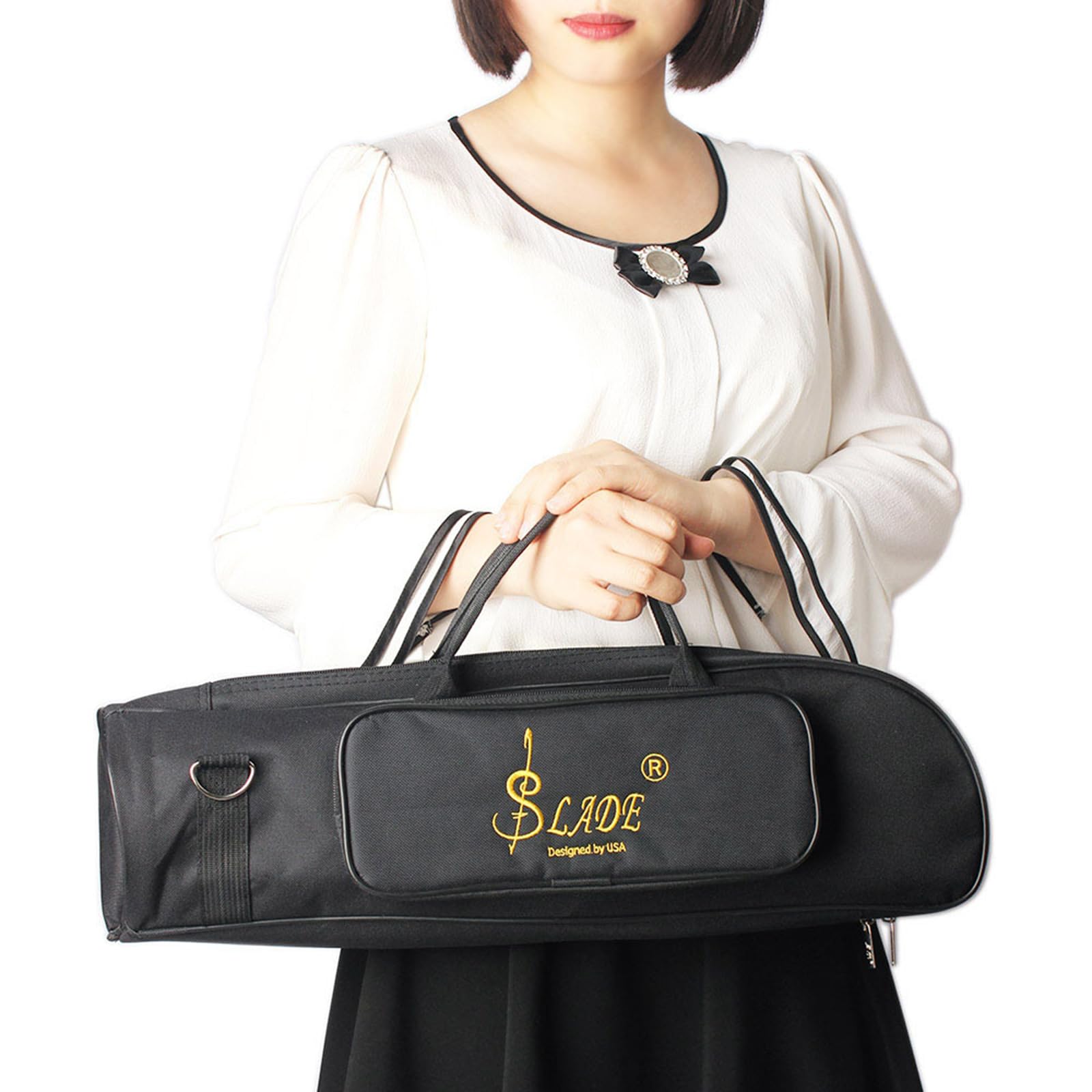 **Waterproof Trumpet Carrying Bag - Padded Gig Bag with Adjustable Shoulder Straps for Wind Instruments | Perfect for School, Band Practice & Travel**