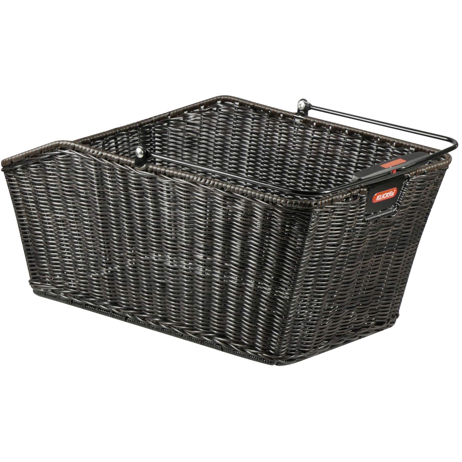 KLICKfix Unisex Adult Rear Bike Basket - 44 x 24 x 20cm Black Rear Wheel Bicycle Cargo Carrier | Perfect for Groceries, Picnics & Commuting Accessories