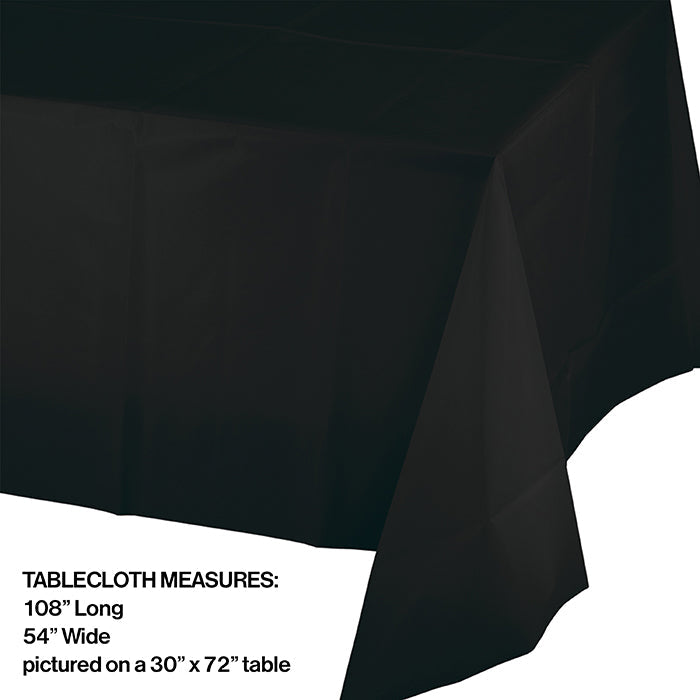 12-Piece Bulk Black Velvet Plastic Table Covers - Waterproof & Wrinkle-Resistant - Perfect for Weddings, Parties, Banquets & Events