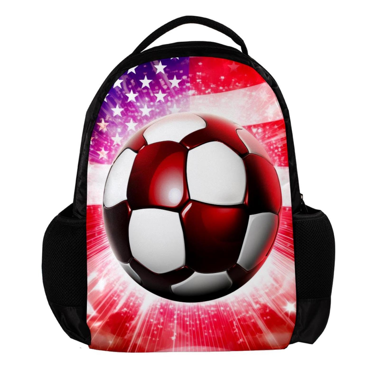 Stylish Travel Backpack for Women & Men - Durable American Flag Football Design Backpack for Hiking, School, Work & Outdoor Adventures