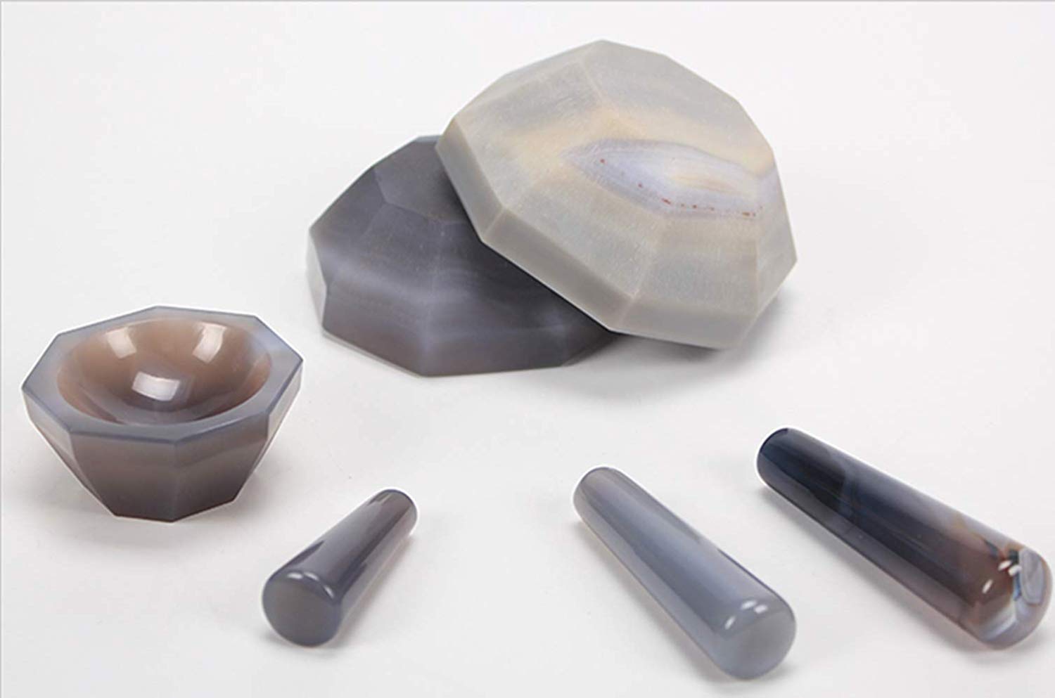 Premium Natural Agate Mortar and Pestle Set - 50mm (1.97