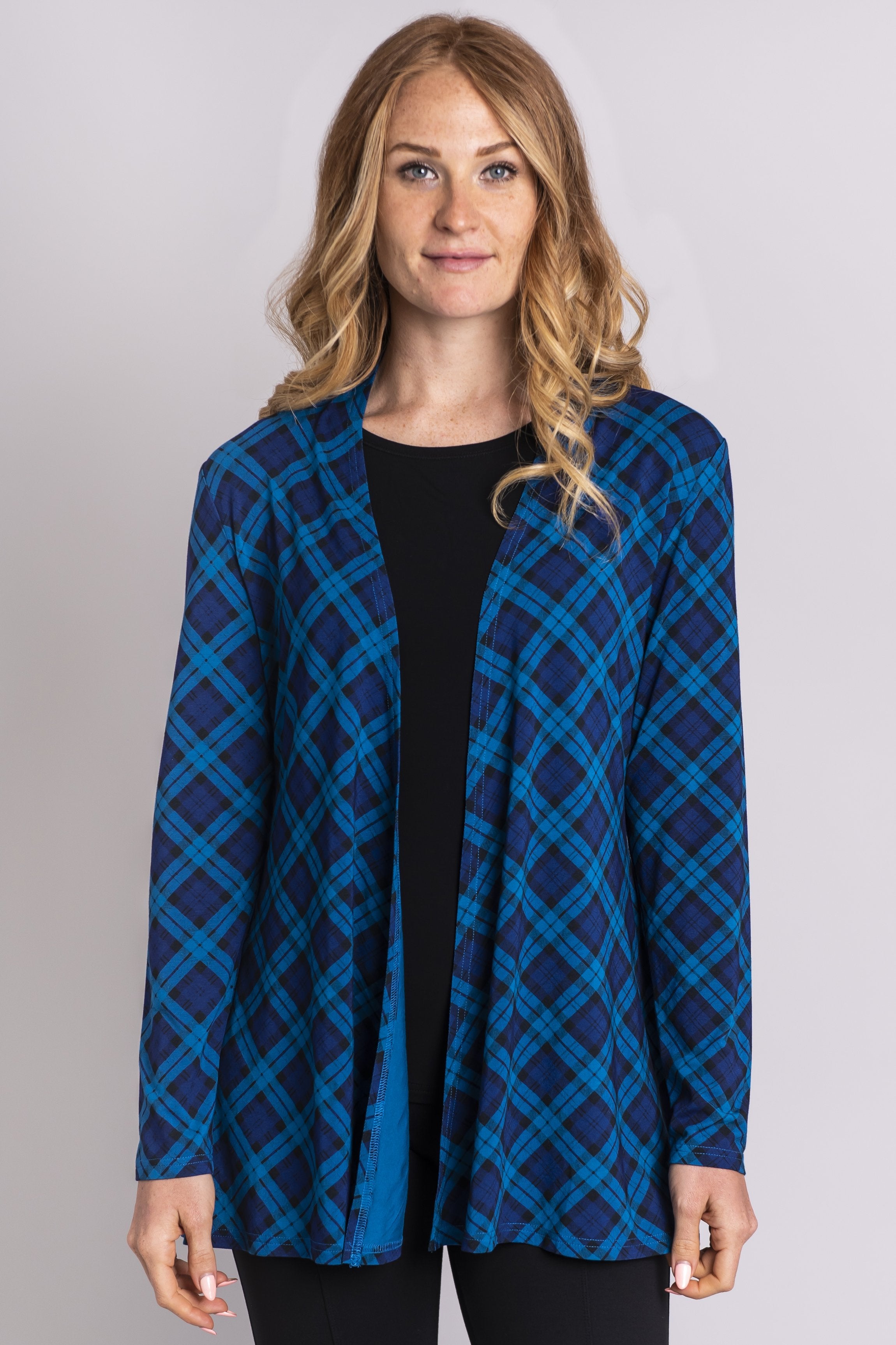 Chopra Jacket - Teal Plaid Bamboo Fabric - Eco-Friendly & Stylish Outerwear for Men & Women - Perfect for Casual Outings & Outdoor Adventures