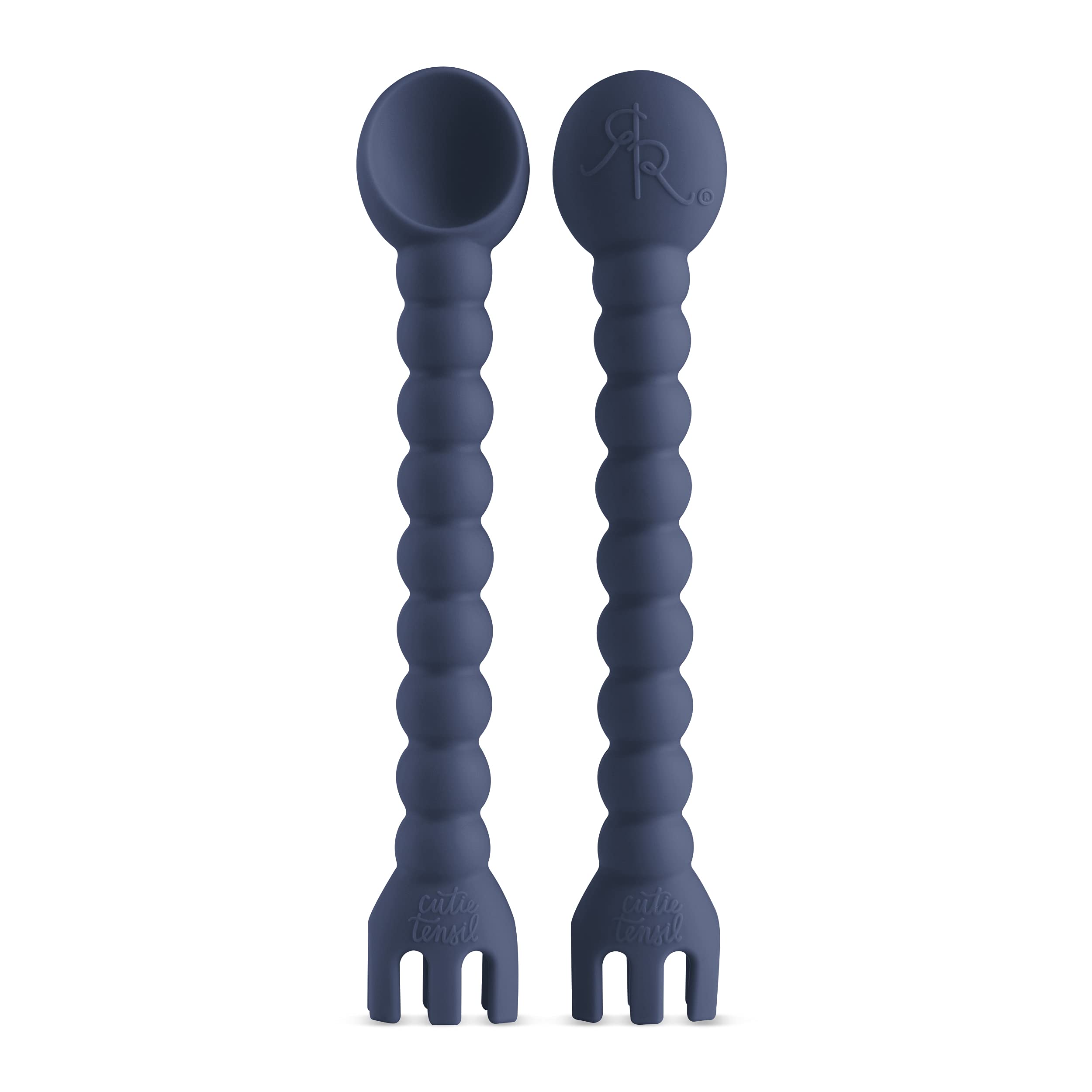 Ryan & Rose Cutie Tensils Baby Spoon and Fork Set [2 Pack] - Captain Design - BPA-Free, Soft-Tip Utensils for Infants & Toddlers - Perfect for First Foods, Baby-Led Weaning, and Travel Feeding
