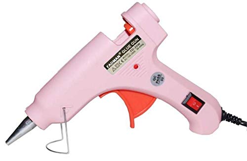 FADMAN 7mm Hot Melt Glue Gun Kit - 20W Mini Glue Gun with 15 Pink Glue Sticks, ON/OFF Switch & LED Indicator for DIY Crafts, Home Repairs, School Projects, and Scrapbooking