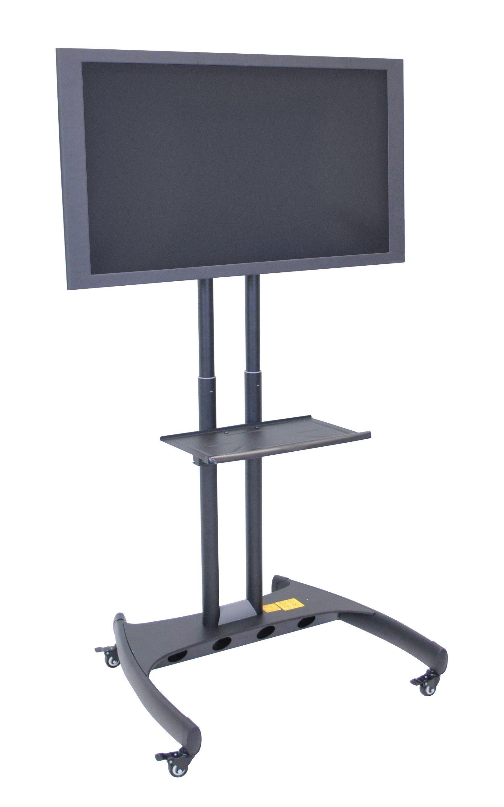 Luxor Adjustable Height Flat Panel Cart with Accessory Shelf & 90° Rotating Mount - Perfect for TV, Monitor & Digital Signage Installation