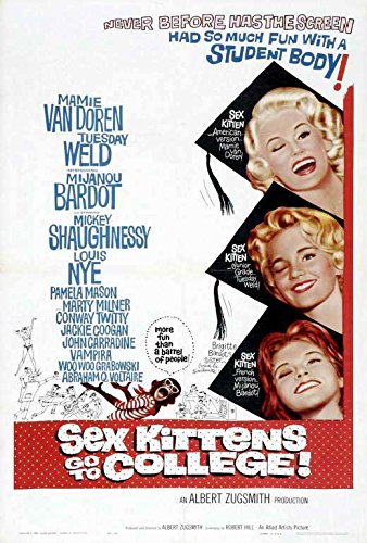 Vintage Sex Kittens Go to College Movie Poster (27x40 Inches - 69x102cm) 1960 Classic Film Wall Art for College Dorm, Theater Room & Retro Decor