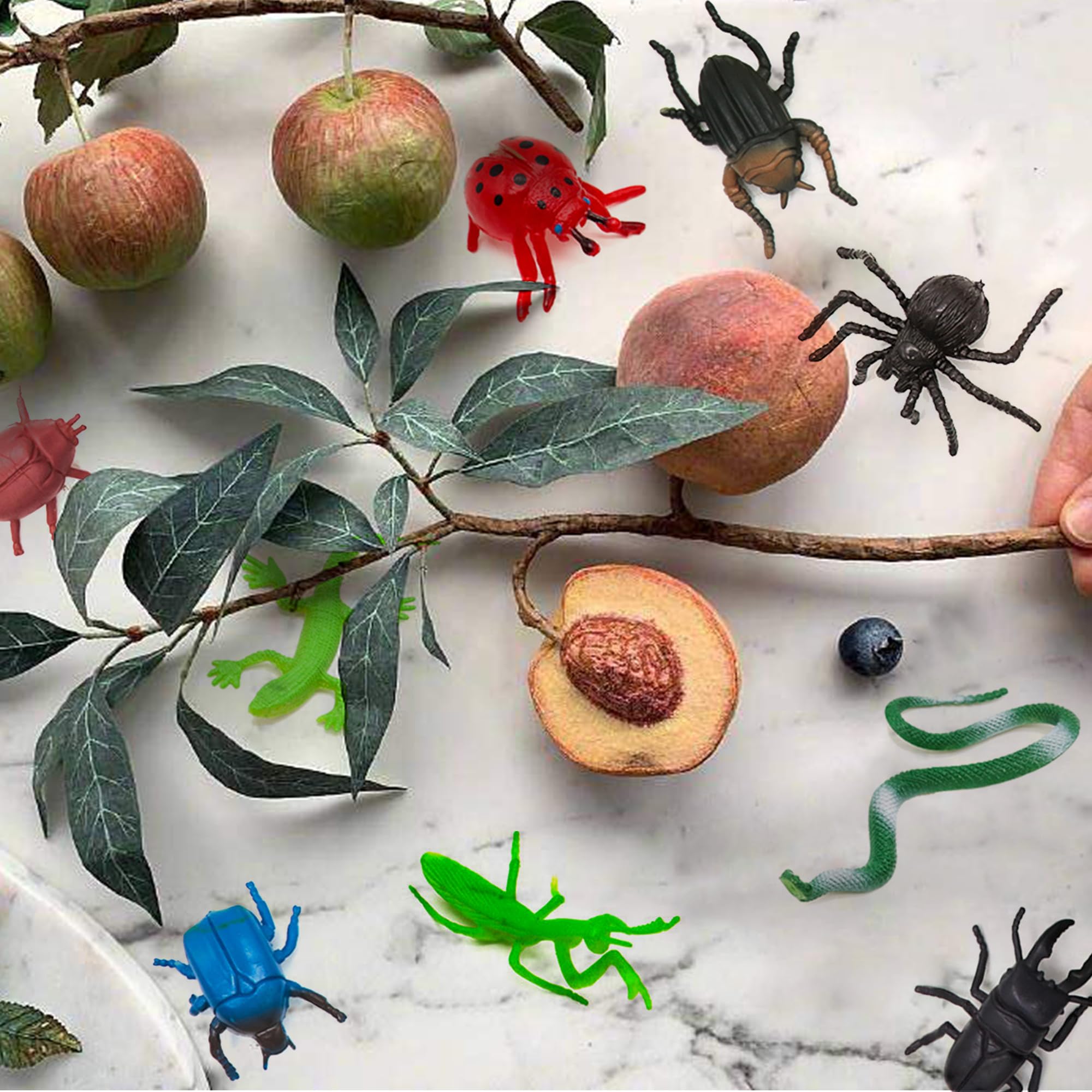 114 Pack Mini Plastic Bug Toys for Kids - Fake Insects Set for Easter, Education, Themed Parties, Classroom Rewards & Gardening Decor - Perfect for Science Learning, Pretend Play & Outdoor Adventures