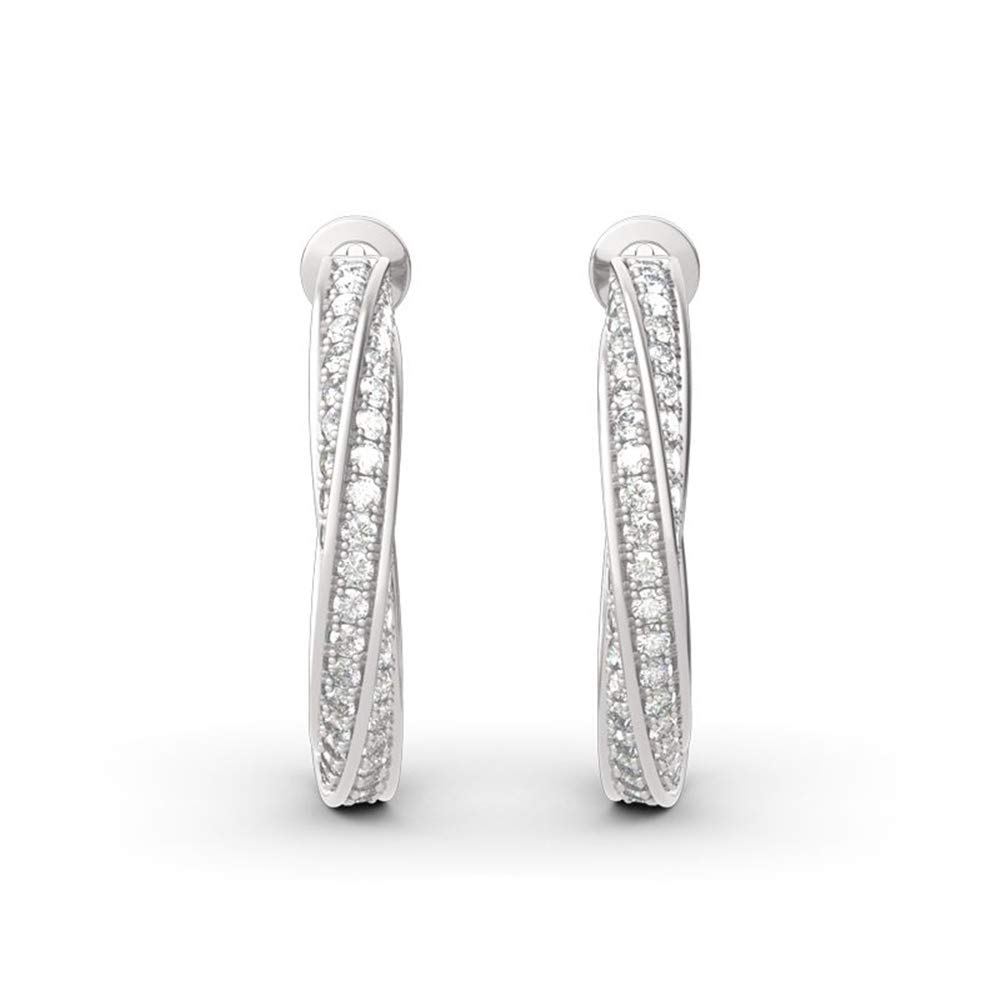 Jeulia Sterling Silver Twist Hoop Earrings for Women - Elegant Bridal Jewelry, Birthday Gift for Wife with Jewelry Box | Perfect for Weddings, Anniversaries & Special Occasions