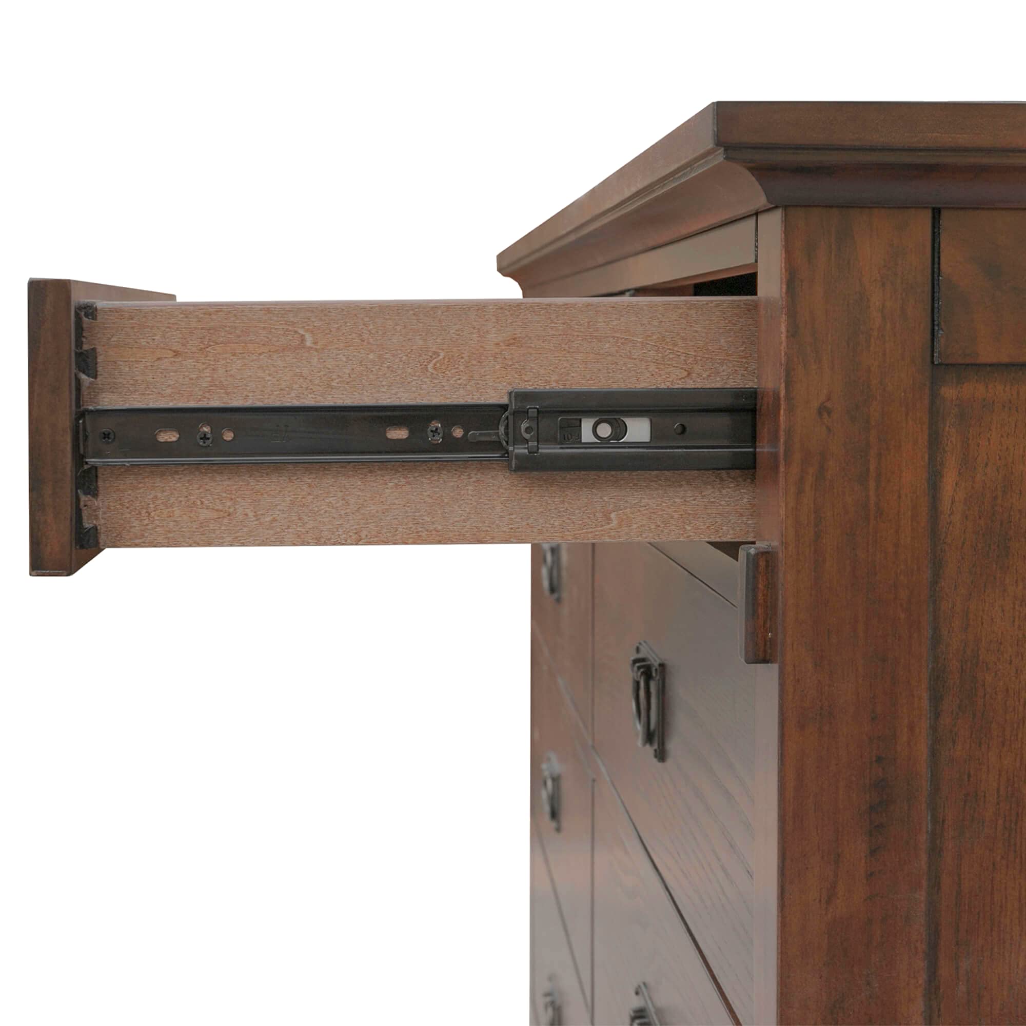 Amish Brown Solid Wood 9-Drawer Dresser with Mirror - Mission Bay Bedroom Vanity & Chest of Drawers for Master Bedroom or Guest Room Furniture