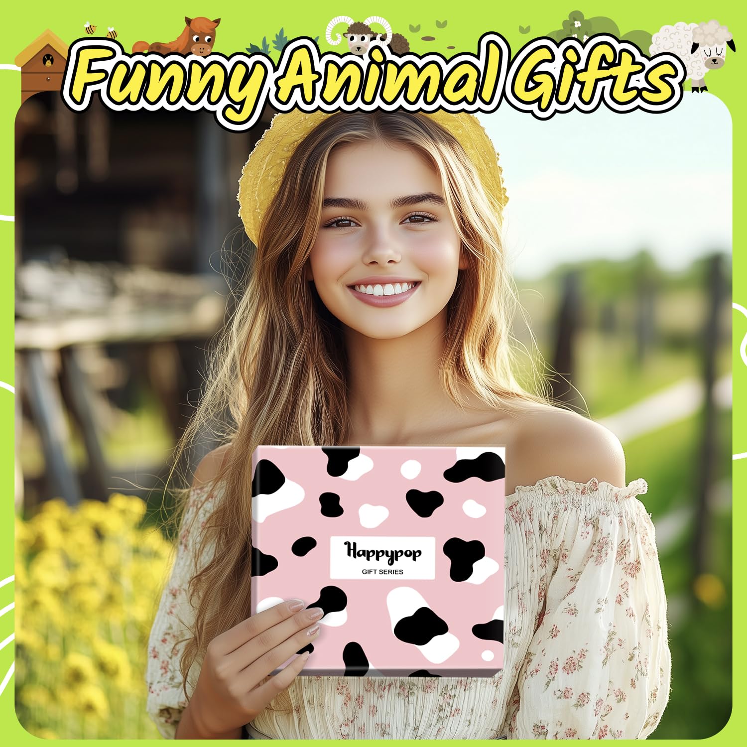 HappyPop Funny Animal Print Socks for Women - Cute Cow, Chicken, Fox, Bee & Cat Design Novelty Gift Socks | Perfect for Christmas, Birthday Gifts & Casual Wear