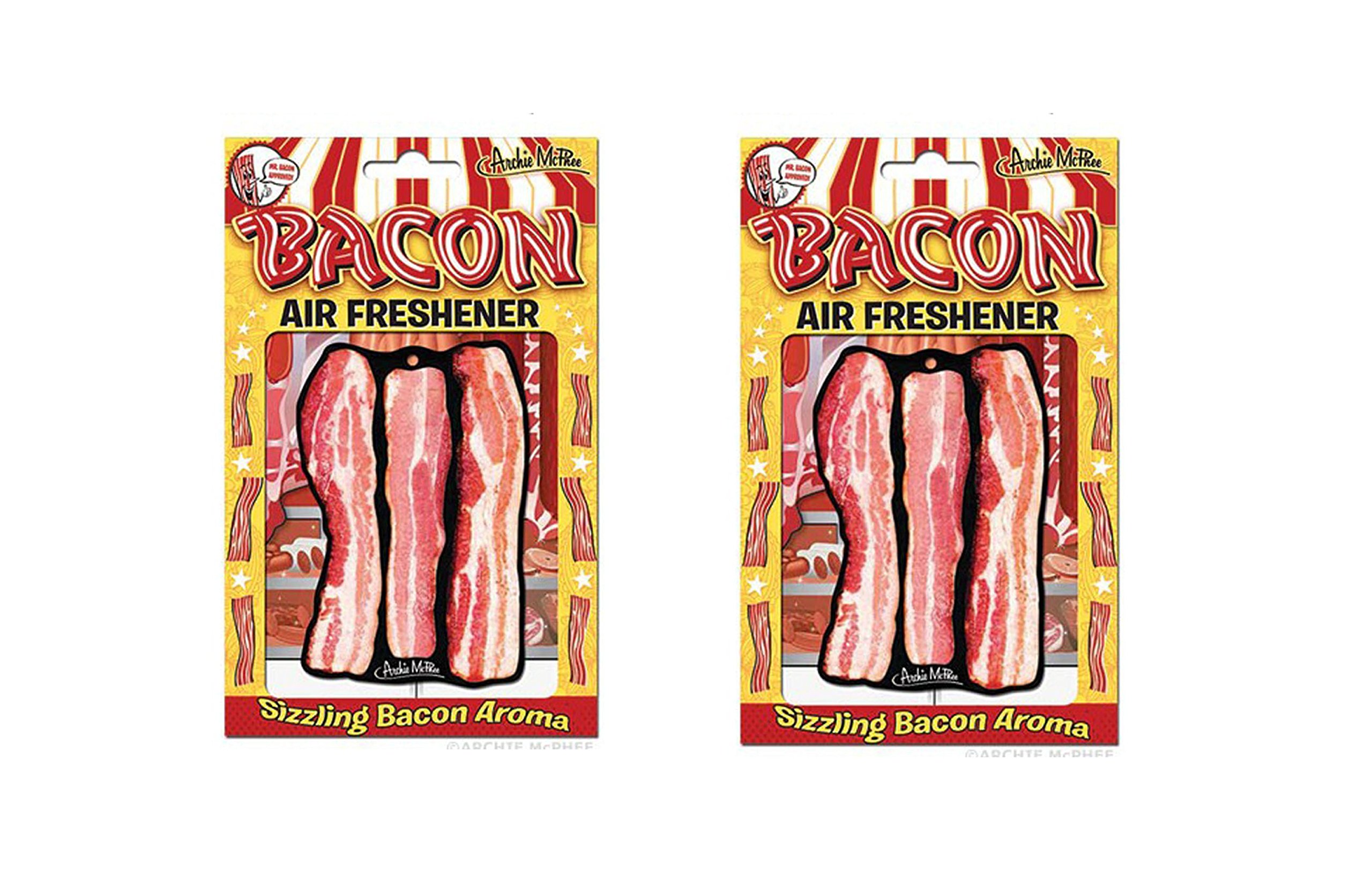 Accoutrements Bacon Air Freshener - Pack of 2 | Realistic Bacon Scent Car Freshener for Home & Office | Long-Lasting Odor Eliminator for Cars, Kitchens & Bathrooms