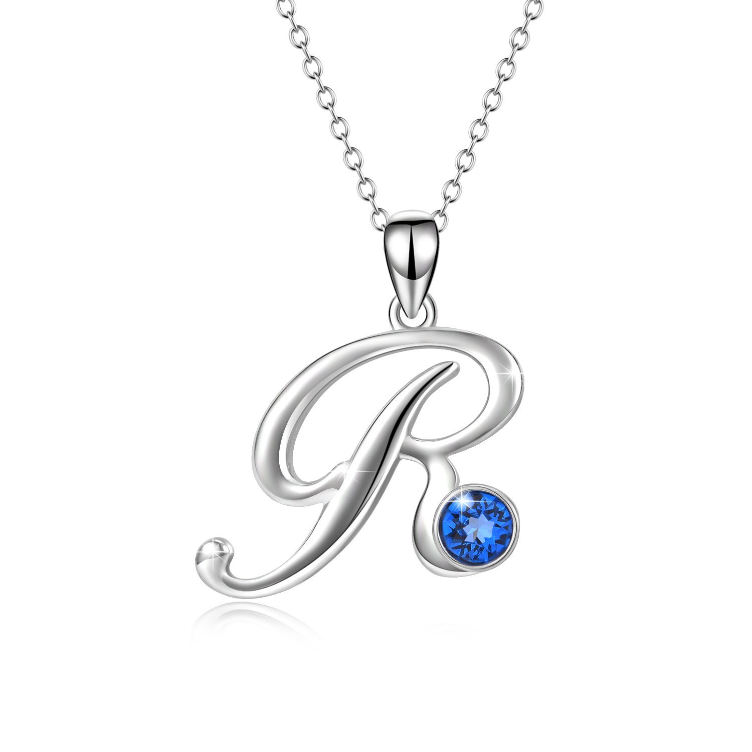 WINNICACA Personalized Initial Necklace for Women - 925 Sterling Silver Letter Pendant with Birthstone, Custom A-Z Jewelry Gift for Her, Daughter, Girlfriend | Birthday, Christmas, Anniversary Present | Perfect for Everyday Wear & Special Occasions
