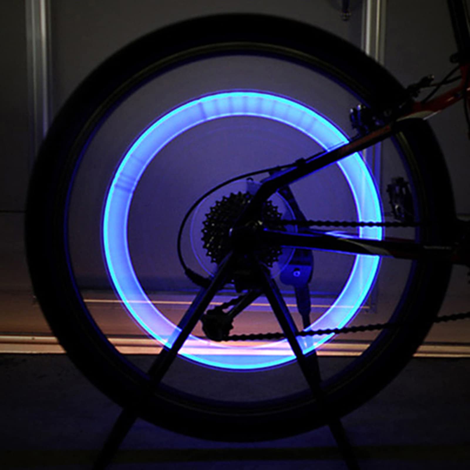 Blue LED Wheel Lights for Cars, Trucks & Motorcycles - Waterproof Tire Valve Cap Lights with Flash Mode - Enhance Safety & Style for Night Rides, Parties & Outdoor Adventures