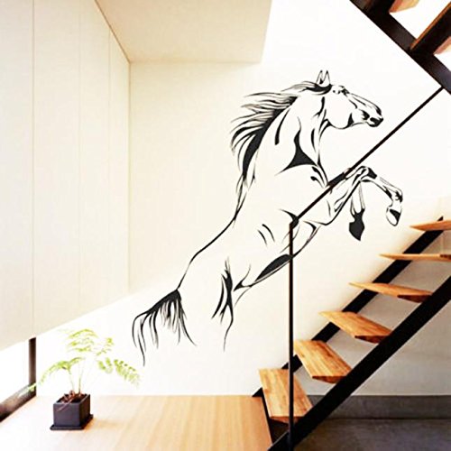 Celendi Removable Horse Wall Decal - Black Vinyl Sticker for Home Decor, Nursery, Kids Room & Office | Easy Peel & Stick Mural Art