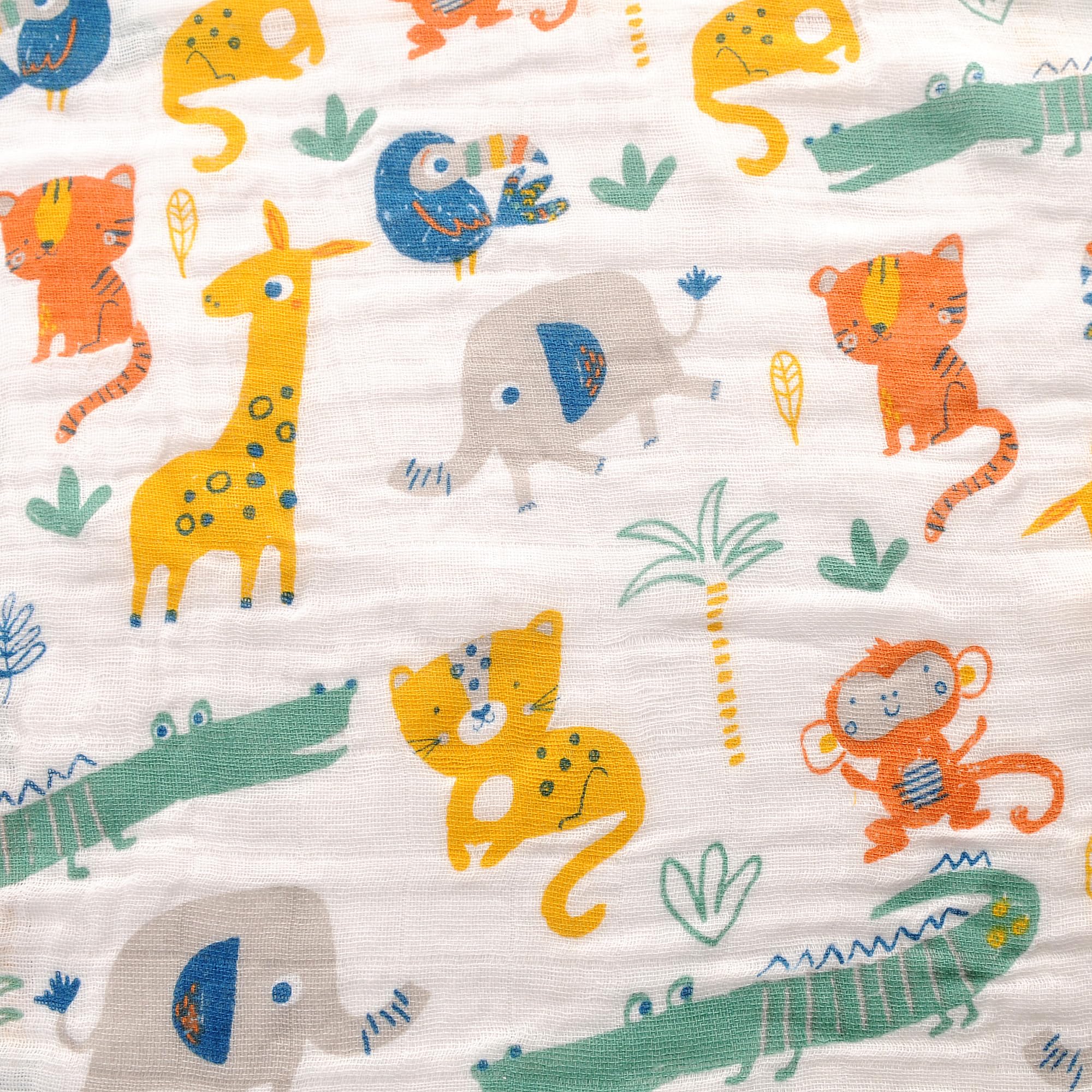 Ziggle Muslin Baby Cloths - 100% Cotton Swaddle Blankets & Burp Cloths for Newborns - Soft Breathable Washcloths for Infant Care - Safari Animal Print Baby Shower Gifts (Perfect for Nursing, Swaddling & Diaper Bag Essentials)
