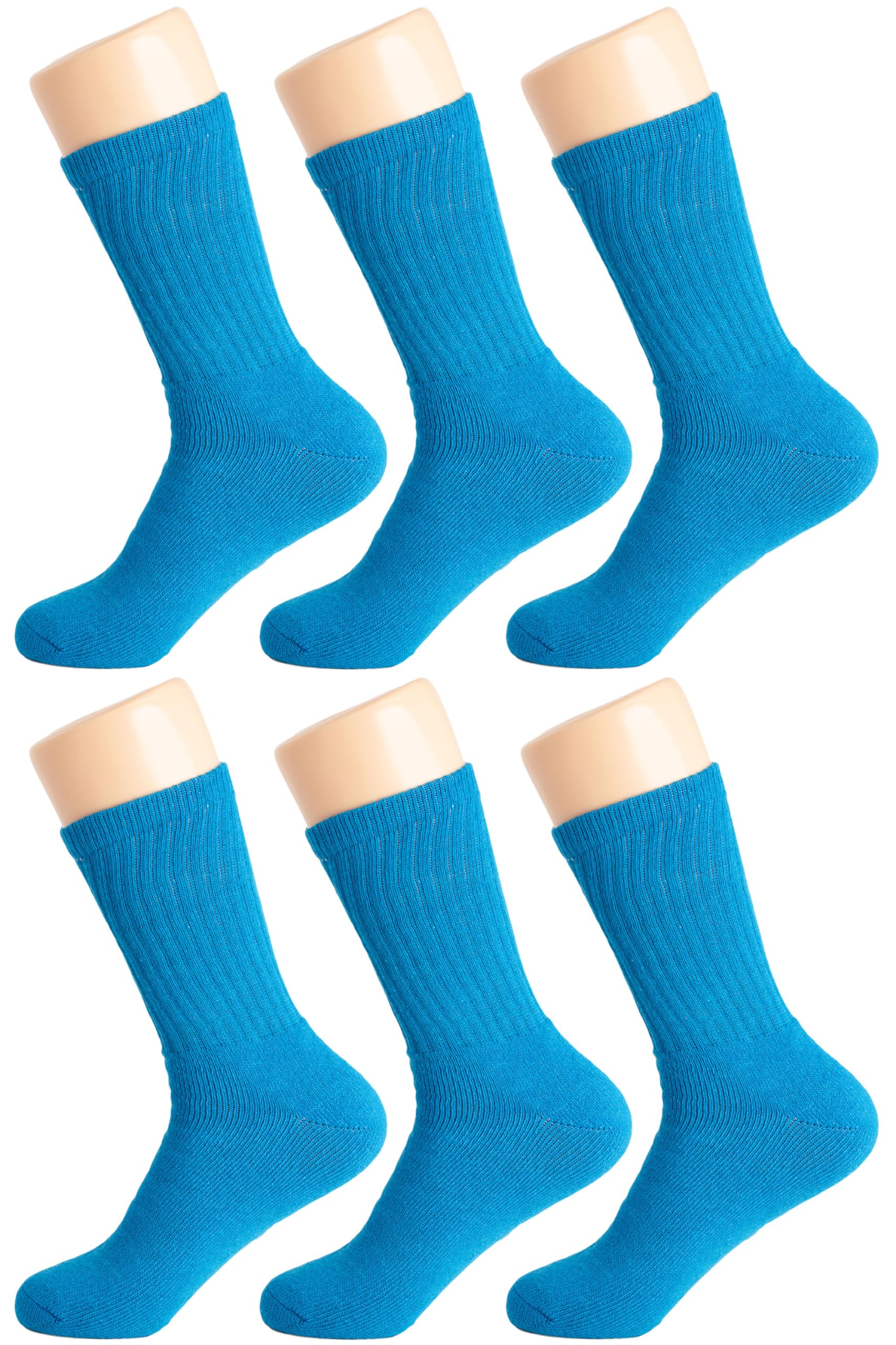 American Made Solid Cotton Cushion Crew Socks for Men - Breathable Athletic Sport Socks for Running, Gym & Everyday Comfort