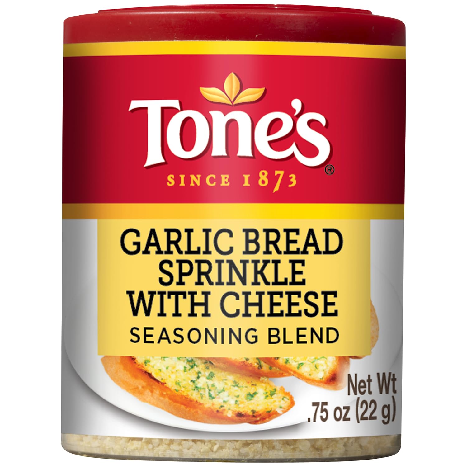 Tone's Garlic Bread Sprinkle with Cheese - 0.75 oz | Italian Seasoning Blend for Garlic Bread, Pizza, Pasta & More | Perfect for Baking, Cooking & Entertaining