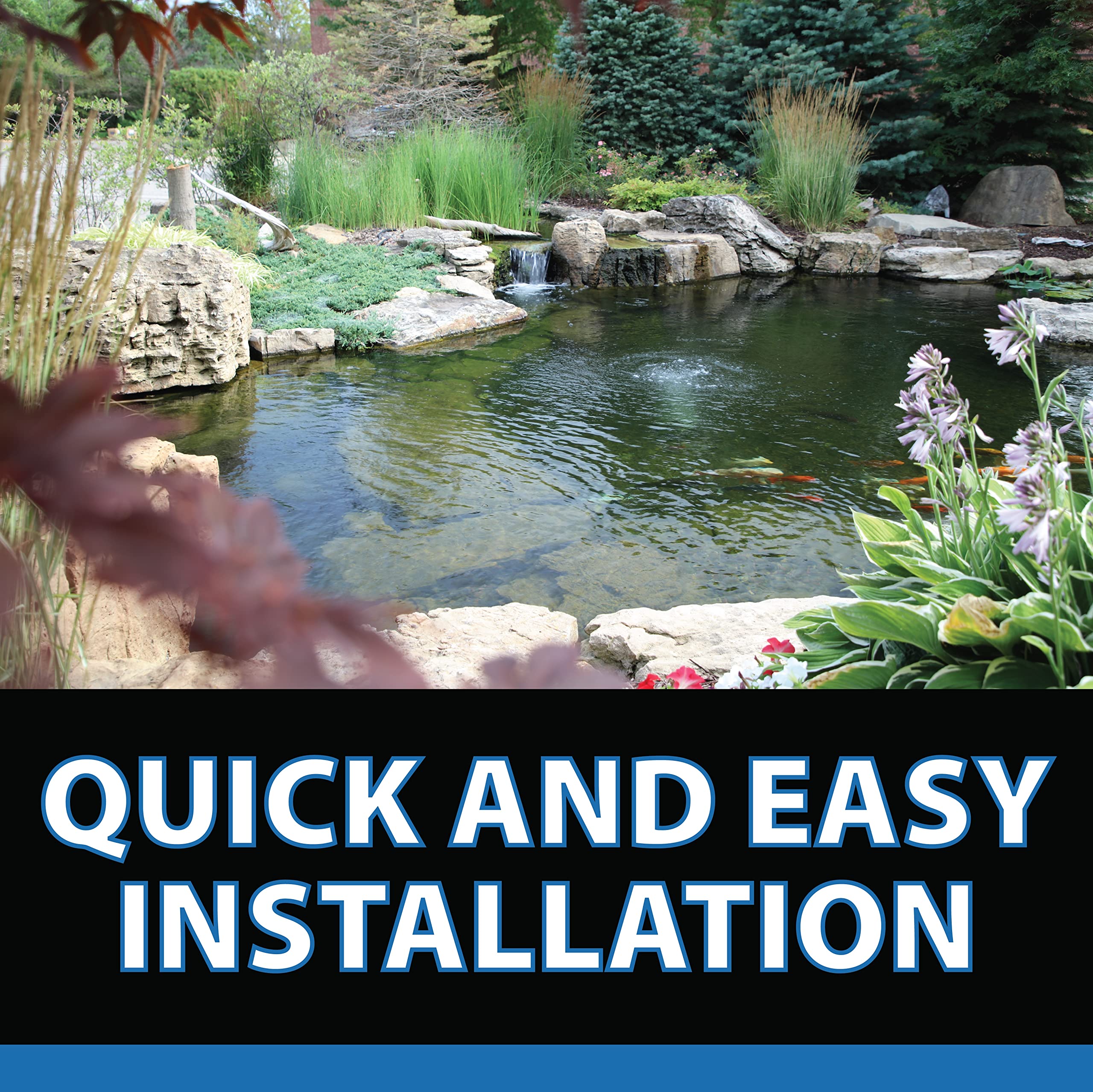 CrystalClear KoiAir 1 Complete Pond Aeration Kit - Oxygen Bubbler System for Koi & Fish Ponds, Outdoor Water Garden Aerator with Diaphragm Compressor Pump, Air Line & Submersible Diffuser Stick - Perfect for Backyard Ponds, Garden Water Features & Aquatic Life Health