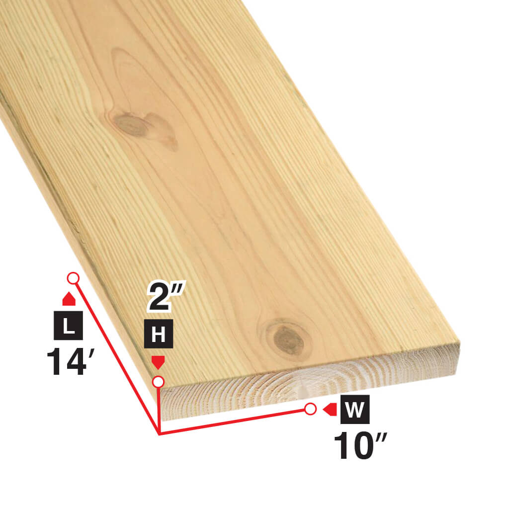 2 in. x 10 in. x 14 ft. Premium Spruce Lumber - Kiln-Dried, Untreated Wood for DIY Projects, Home Construction, and Outdoor Decking