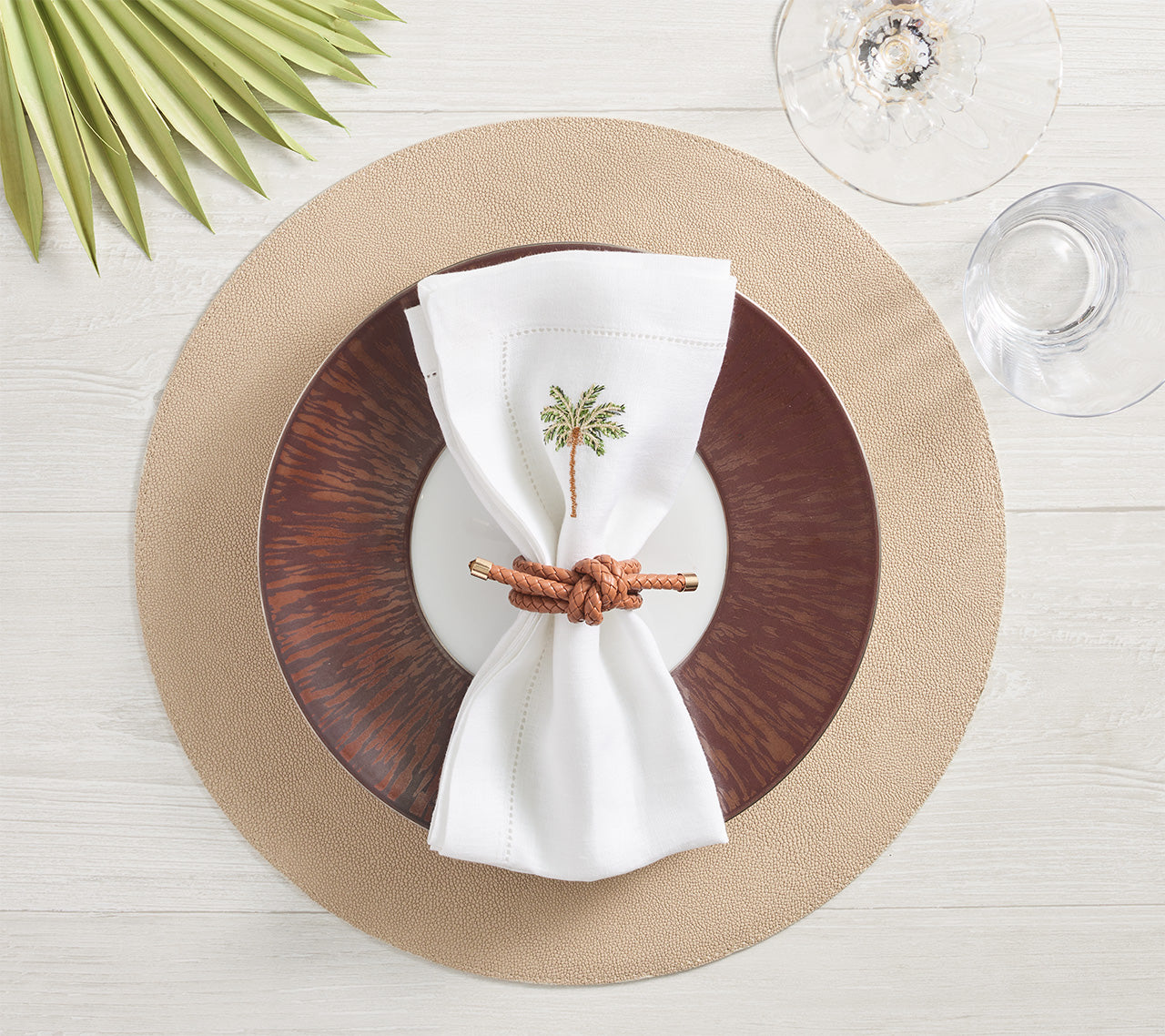 Premium Icons Placemat Set of 4 - Ivory & Natural Cotton Table Mats for Dining, Kitchen, and Home Decor | Elegant Place Settings for Everyday Meals & Dinner Parties