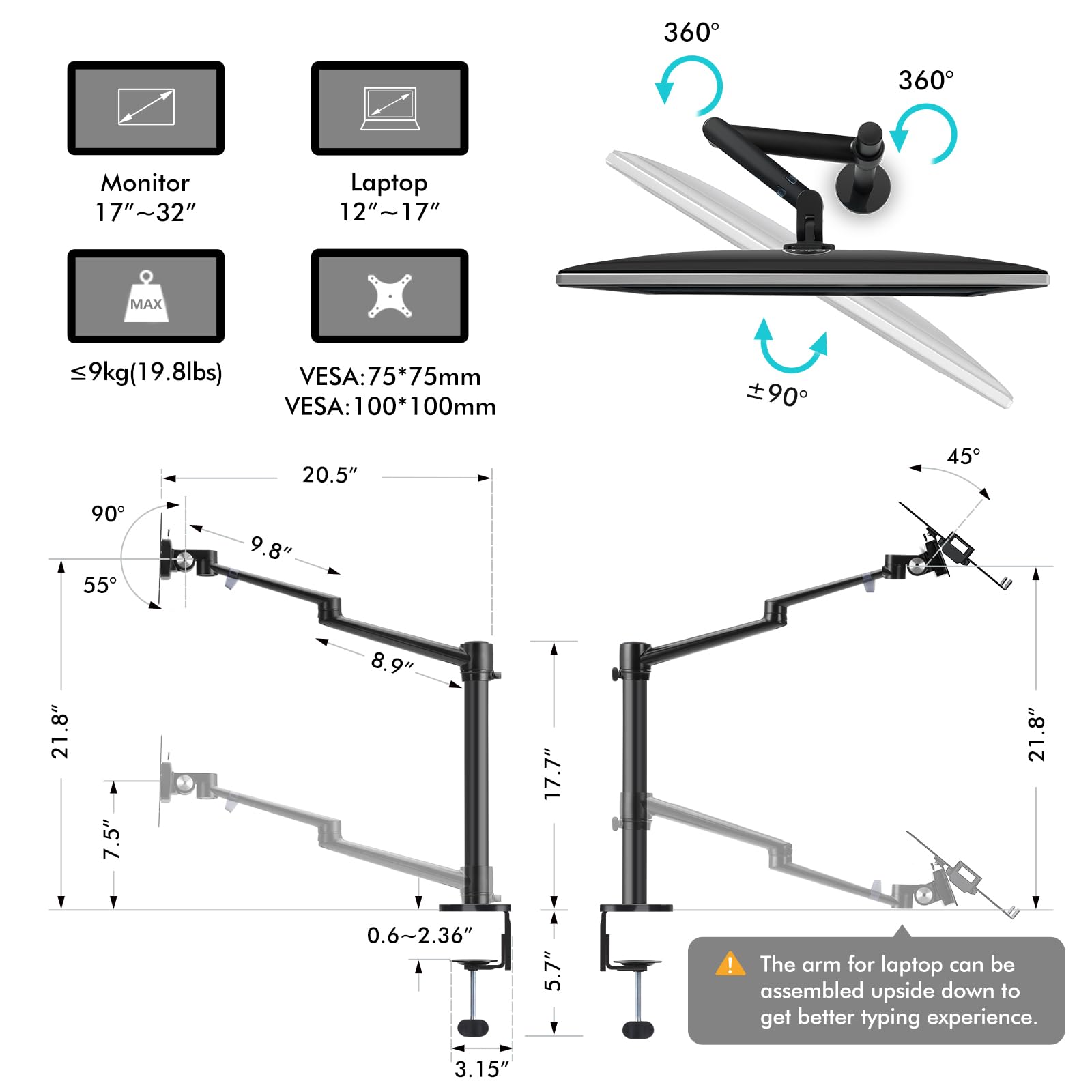 Viozon 6-in-1 Selfie Desktop Live Stand with 10