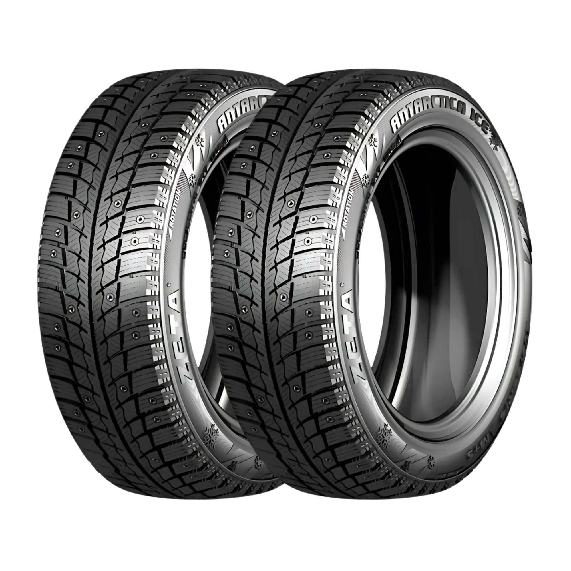 2 Pack 175/65R14 Zeta Antarctica Ice 82T Winter Tires - Perfect for Snowy Roads & Cold Weather Driving