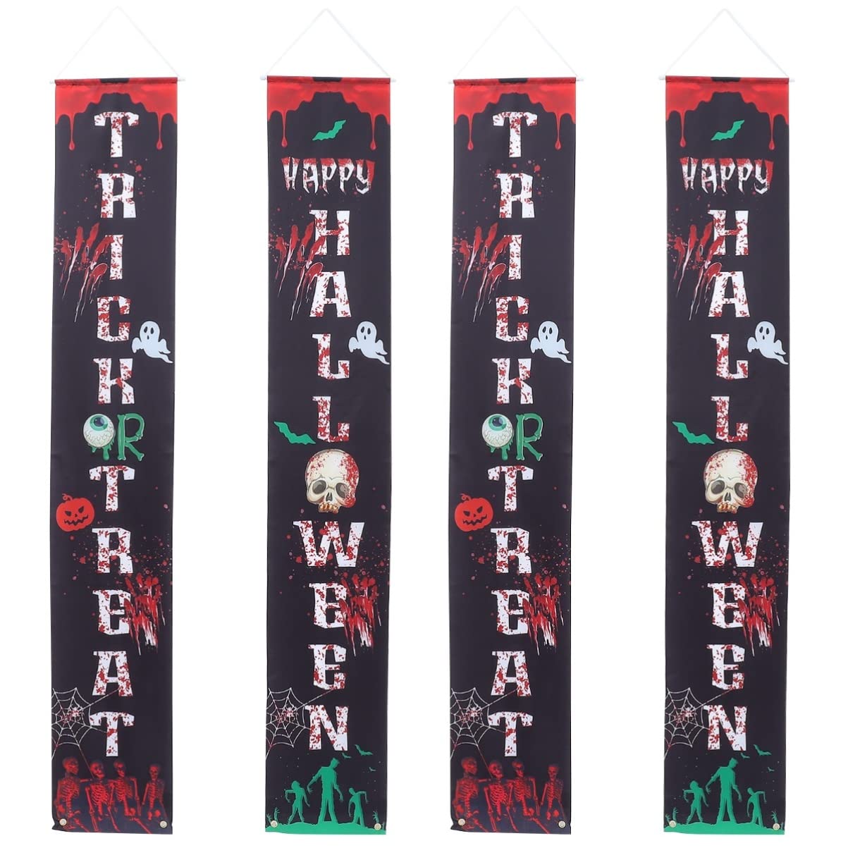 ABOOFAN 2 Sets Halloween Themed Couplet Pendants - Spooky Door Hanging Decorations for Home, Party & Indoor/Outdoor Halloween Decor