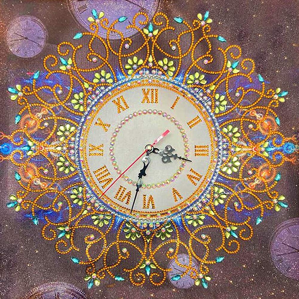 5D Diamond Painting Clock Kit - DIY Partial Special Shaped Crystal Rhinestone Mosaic Art for Wall Decor | Perfect for Home, Office & Gift Giving