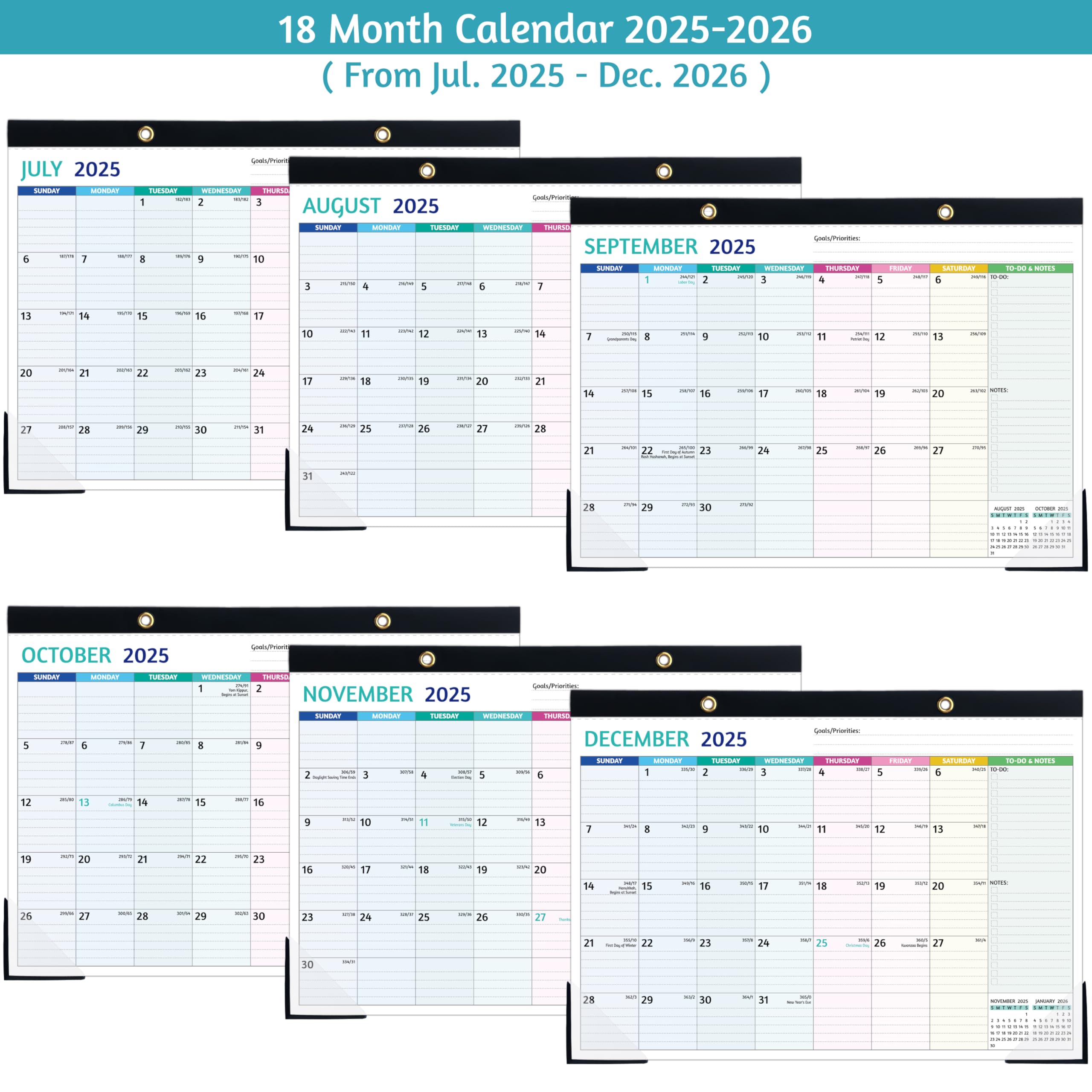 2025-2026 Monthly Desk Calendar (July 2025 - December 2026) - 18-Month Large Planner 17