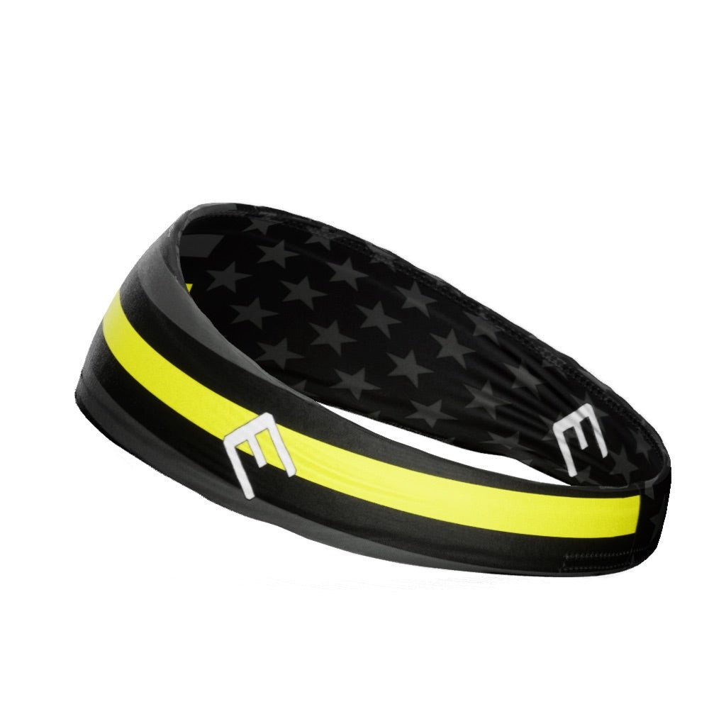 Thin Yellow Line Headband - Support EMS & Security Personnel - Comfortable Stretchable Headband for Workouts, Running & Daily Wear