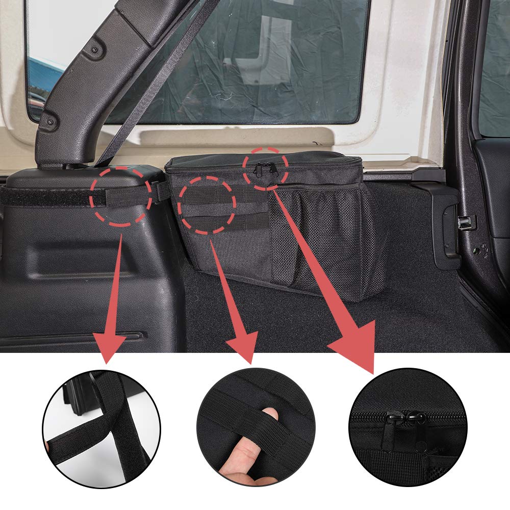 JeCar Trunk Storage Organizer Bag for 2018-2023 Jeep Wrangler JL/JLU (Sport, Sahara, Rubicon, Willys) - 2-Piece Interior Cargo Organizer | Perfect for Road Trips, Camping & Off-Road Adventures